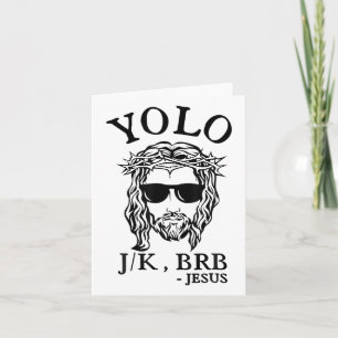 Carte Yolo Jk Brb Jesus Drôle Pâques Jour Bible Vintage 