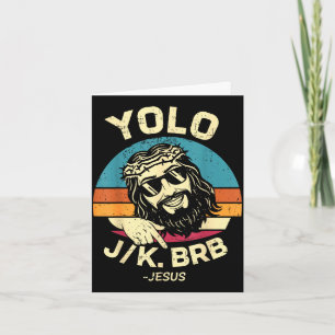 Carte Yolo jk brb jour de Pâques résurrection chrétienne