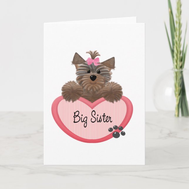 Carte Yorkie Big Sister (Devant)