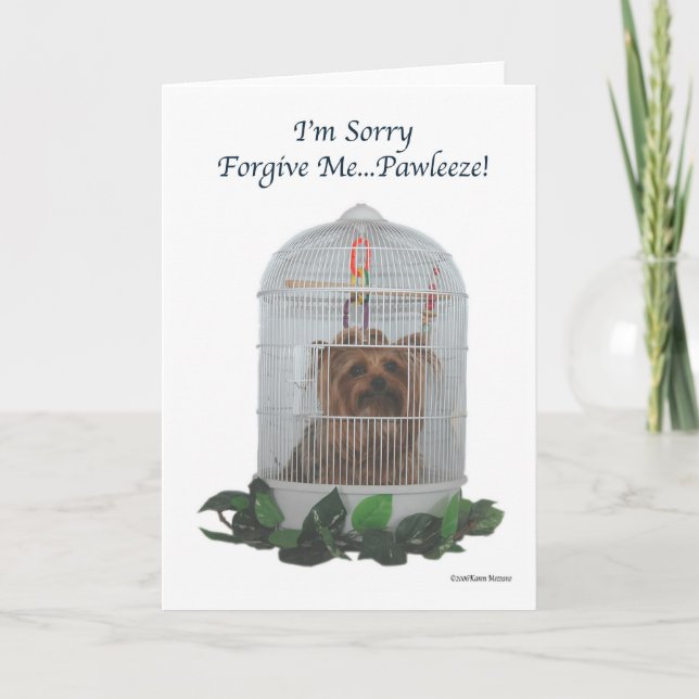 Carte Yorkie Birdcage Désolé (Devant)