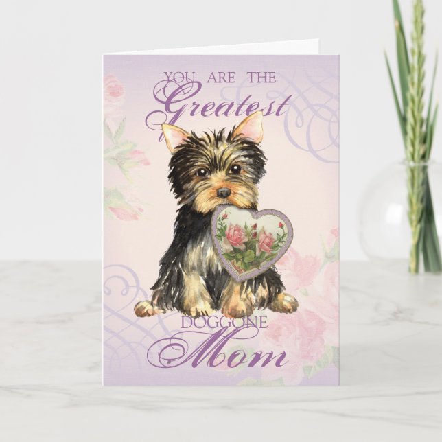 Carte Yorkie Heart Maman (Devant)