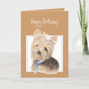 Carte Yorkie mignonne, Yorkshire Terrier, Chien, Animal