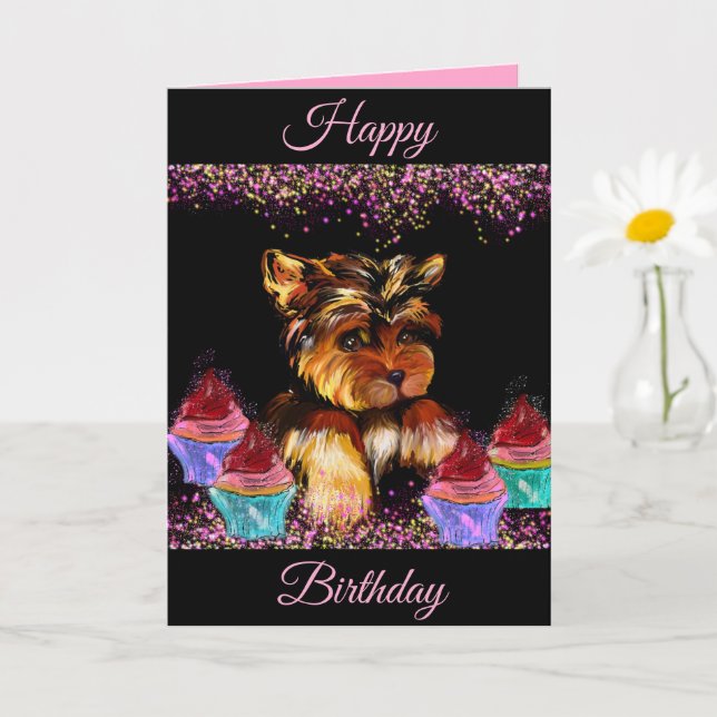 Carte Yorkie Poo (Petite plante)