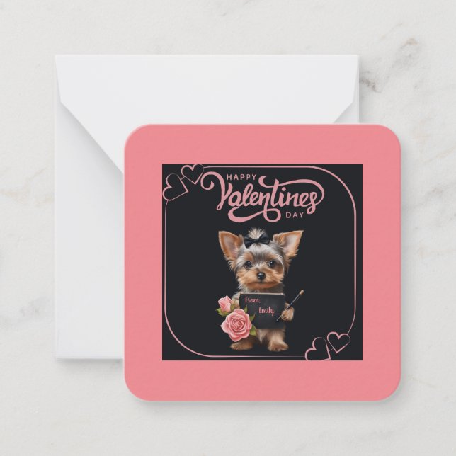 Carte Yorkie Puppy Valentine (Devant)