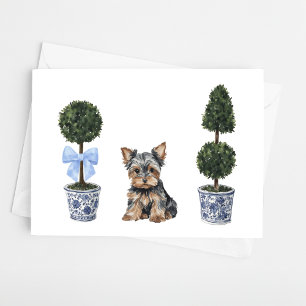 Carte Yorkie Yorkshire Terrier Puppy Topio Aquarelle