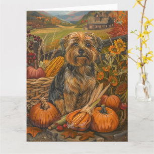 Carte Yorkipod Chien automne récolte Thanksgiving