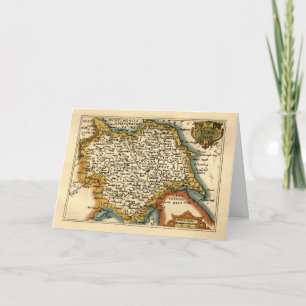 Carte Yorkshire Comté Angleterre Ancien Atlas Antiquaire