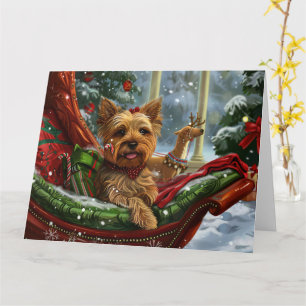 Carte Yorkshire Terrier Chien Fête de Noël