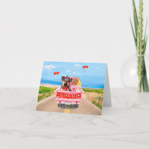 Carte Yorkshire Terrier Chien Saint-Valentin Camion Cœur