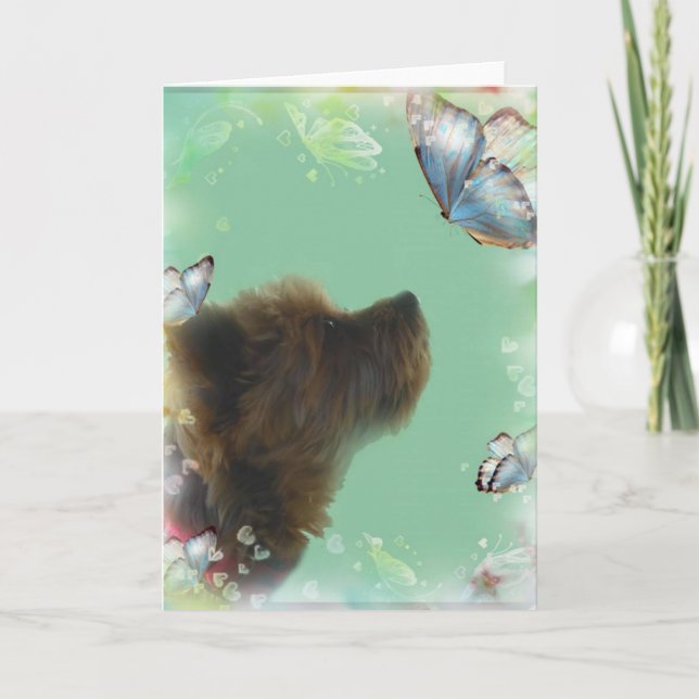 Carte Yorkshire Terrier Greeting Card (Devant)