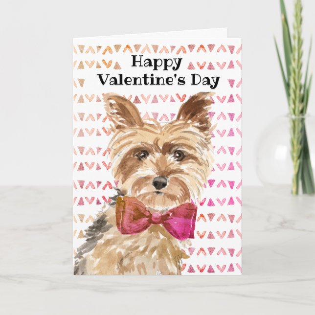 Carte Yorkshire Terrier Yorkie Chien Valentines Jour (Devant)