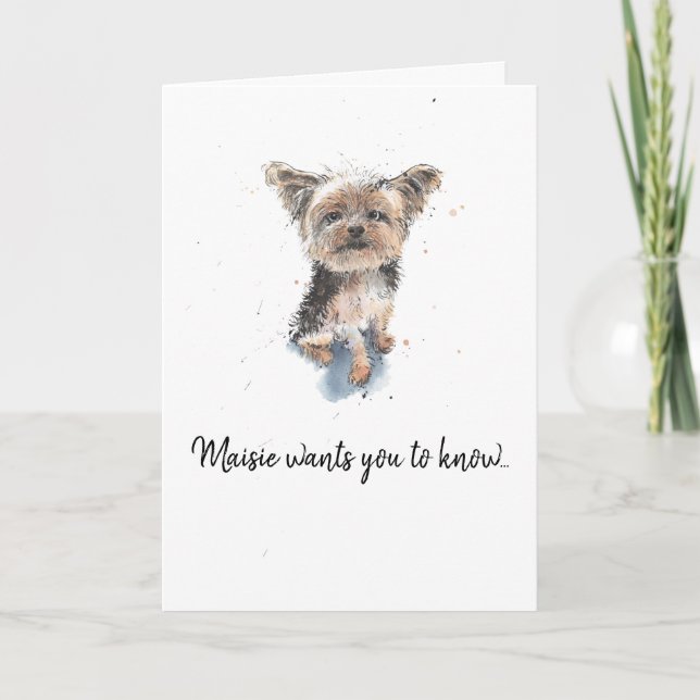 Carte Yorkshire Terrier, Yorkie Fête des pères personnal (Devant)