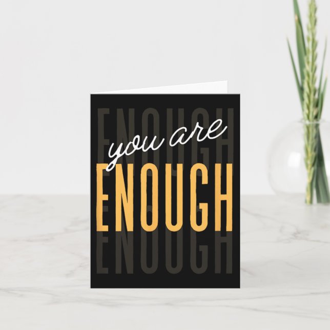 Carte You Are Enough Sitive Gift Tee Uni-adults Black Sm (Devant)