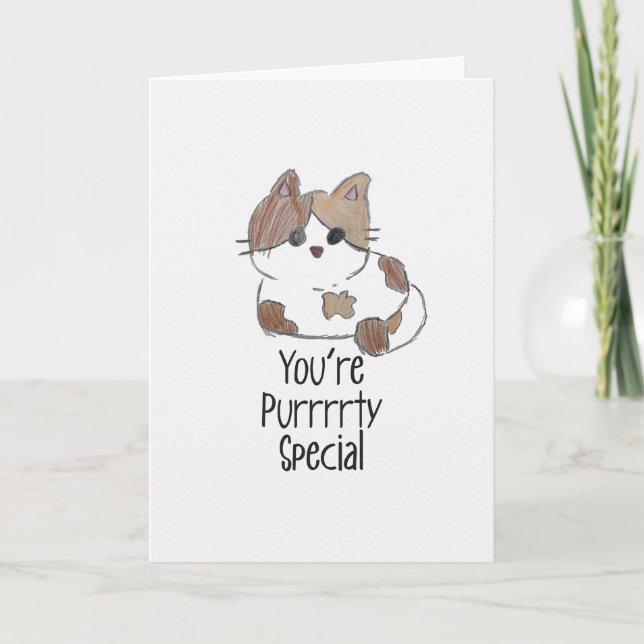Carte You are Purrrrty Special Cute Kitty Greeting Card (Devant)