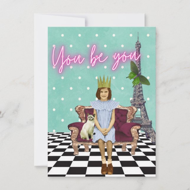 Carte You Be You Art Pop Fille Empowering   (Devant)