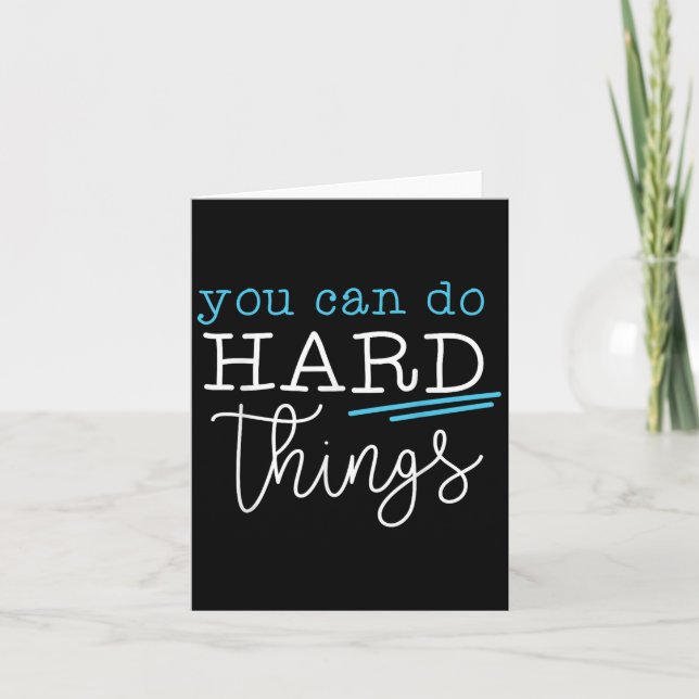 Carte You Can Do Hard Things Insrational Quote Motivatio (Devant)
