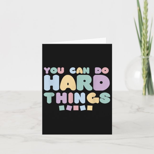 Carte You Can Do Hard Things Insrational Quotes Motivati (Devant)