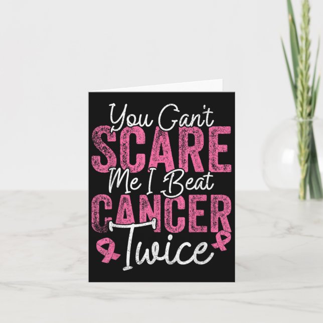 Carte You Can't E Me I Beat Cancer Twice Retro Breast Ca (Devant)