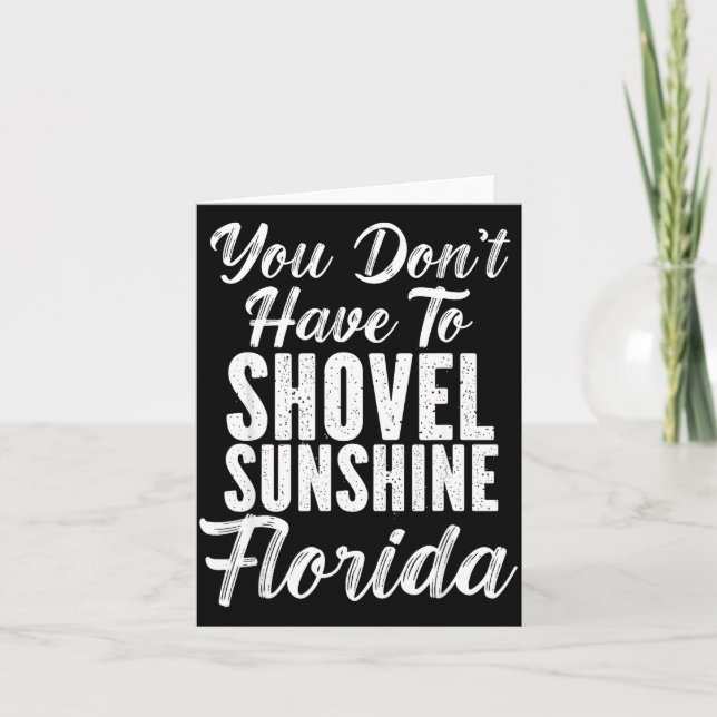 Carte You Don't Have To Shovel Sunshine Funny Florida Va (Devant)