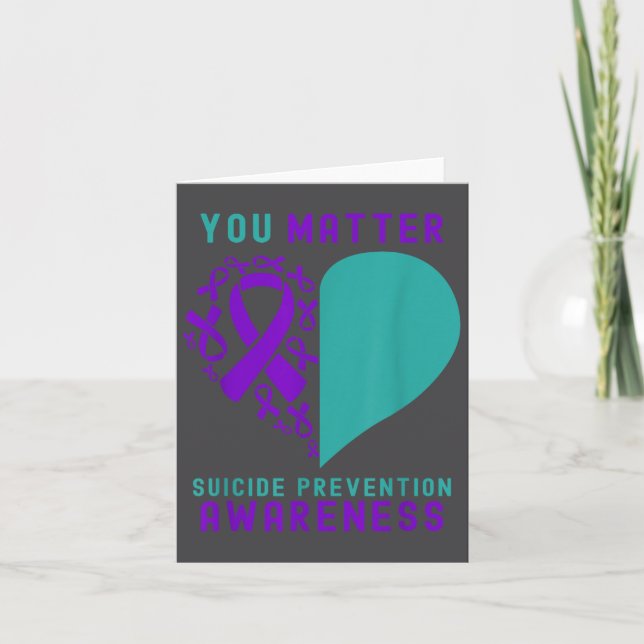 Carte You - Heart &amp; Ribbon Design Suicide Prevention (Devant)