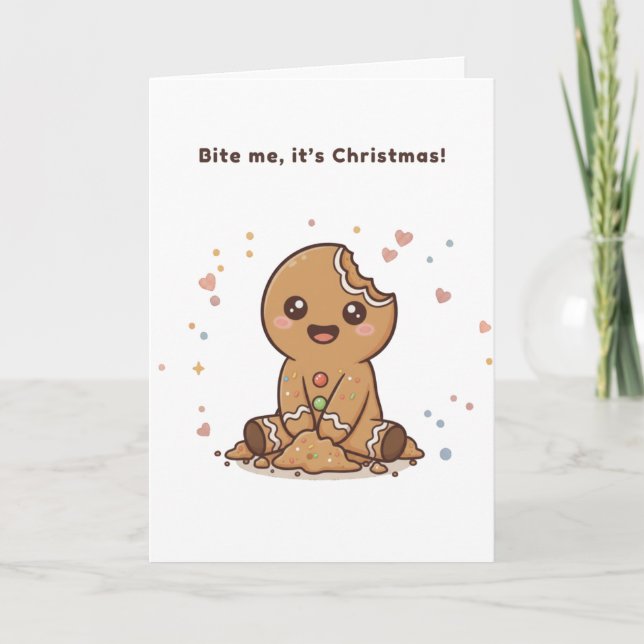 Carte You Make My Holidays Puchi Gingerbread Card (Devant)