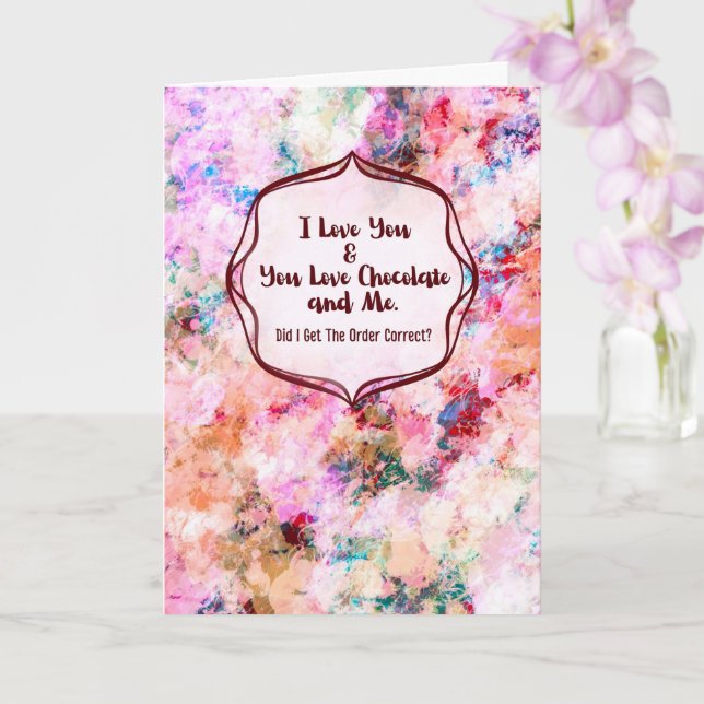 Carte You, Me & Chocolate – Funny Anniversary  (Orchidée)