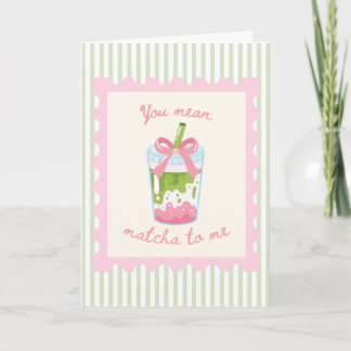 Carte 'You Mean Matcha To Me' - Rose et Vert