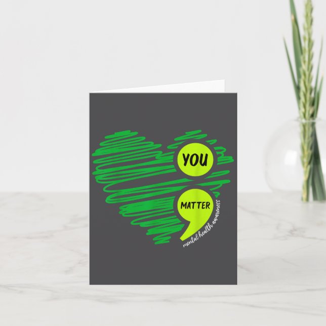 Carte You Mental Health Awareness Green Suicide Preventi (Devant)