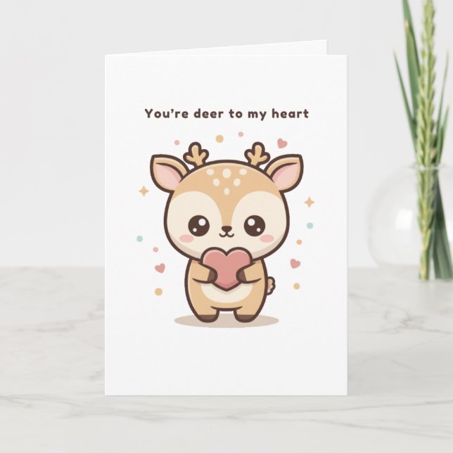 Carte You’re Deer to My Heart Cute Puchi Dōshi Deer (Devant)