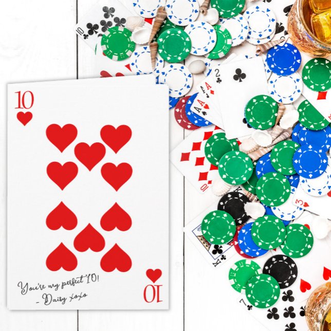 Carte You’re My Perfect Ten 10 of Hearts valentine (Créateur téléchargé)
