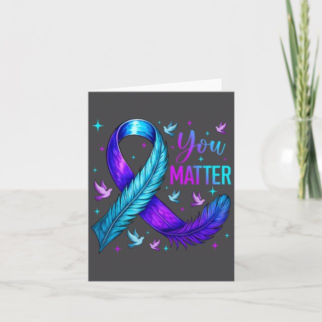 Carte You Ribbon Bird Suicide Prevention Awareness  (Devant)