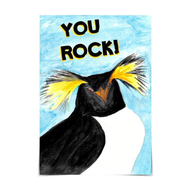 Carte "You Rock !" Rockhopper Penguin Encouragement Card (Créateur téléchargé)