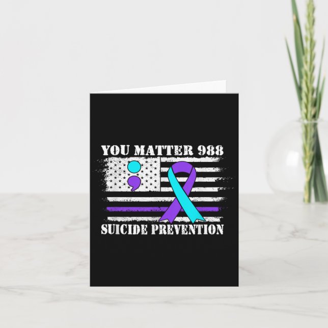 Carte You Semi Colon 988 Suicide Prevention Awareness  (Devant)