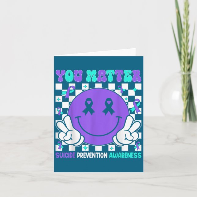 Carte You Suicide Prevention Awareness Teal Purple Ribbo (Devant)
