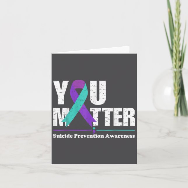 Carte You Suicide Prevention Awareness Teal Purple Ribbo (Devant)
