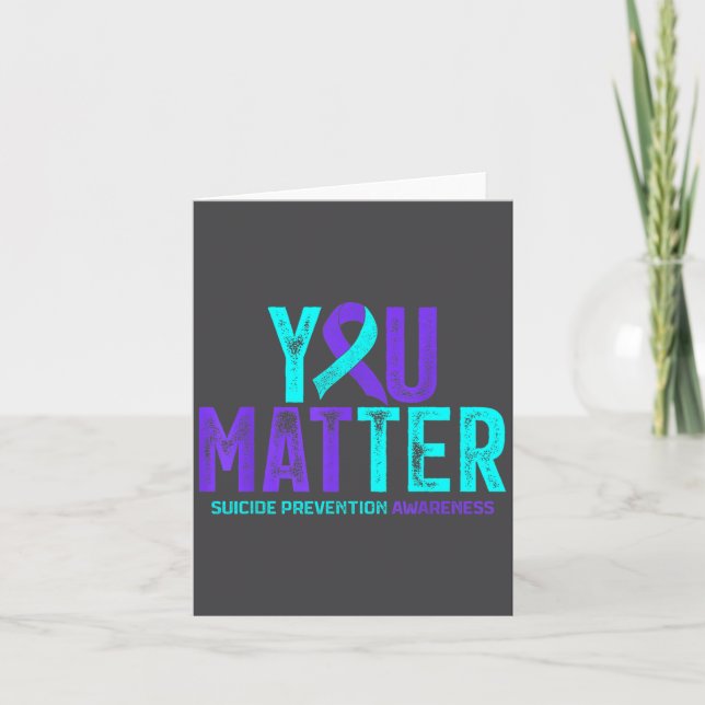 Carte You - Suicide Prevention Teal Purple Awareness Rib (Devant)