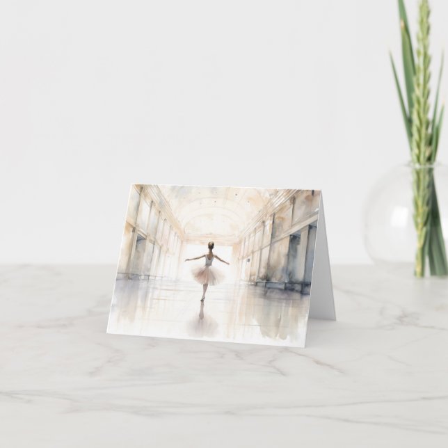 Carte Young Ballerina Dancing BLANK (Devant)