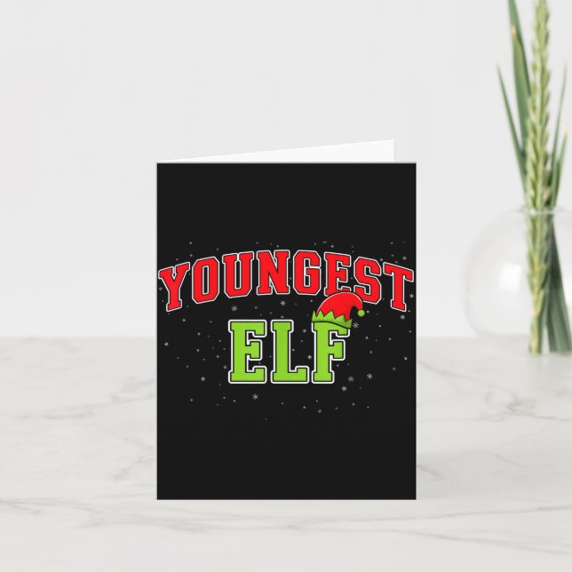 Carte Youngest Elf Christmas Family Matching Group Xmas  (Devant)