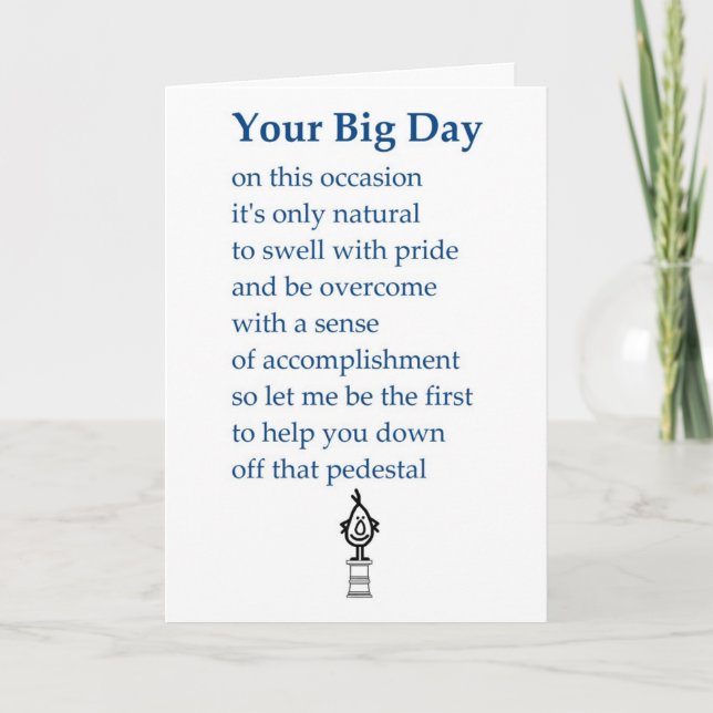 Carte Your Big Day - un drôle de poème de félicitations (Devant)