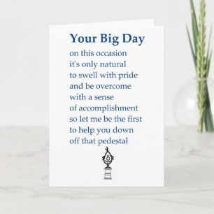 Carte Your Big Day - un drôle de poème de félicitations