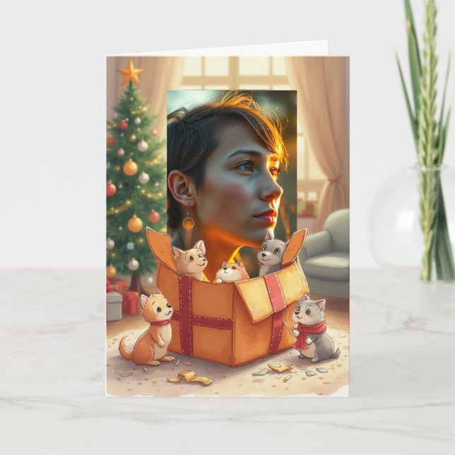 Carte Your Photo Gift from Pets Holiday Greeting Card (Devant)