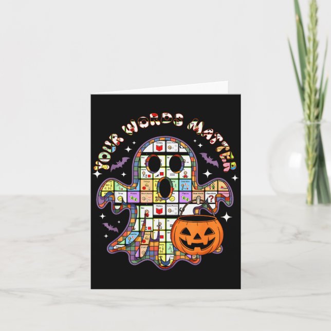 Carte Your Word Slp Speech Therapy Aac Ghost Halloween  (Devant)