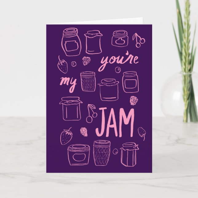 Carte YOURE MON JAM Cute Jars Illustration Valentines Da (Devant)