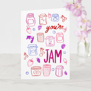 Carte YOURE MON JAM Cute Jars Illustration Valentines Da