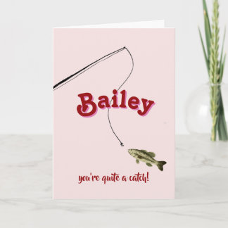 Carte You're Quite a Catch Pink Fishing Valentine's Card