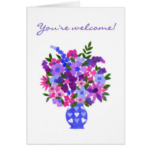 Carte 'You're Welcome' - Flower Power