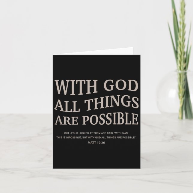 Carte Youth With God All Things Are Ssible Christian Gir (Devant)