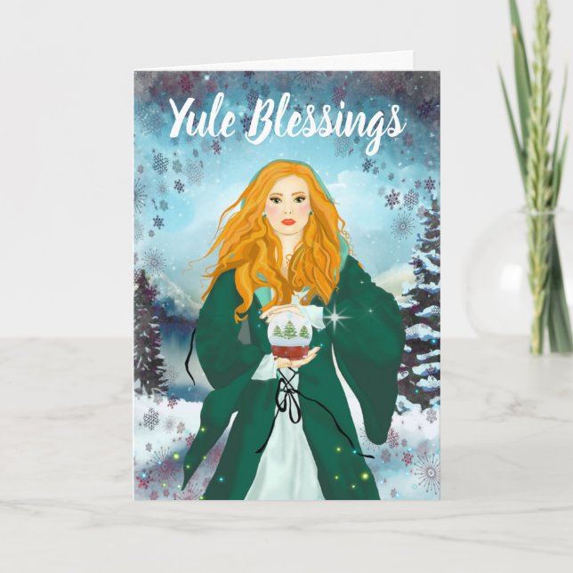 Carte Yule Bénédictions Solstice hiver neige Magick sorc (Devant)