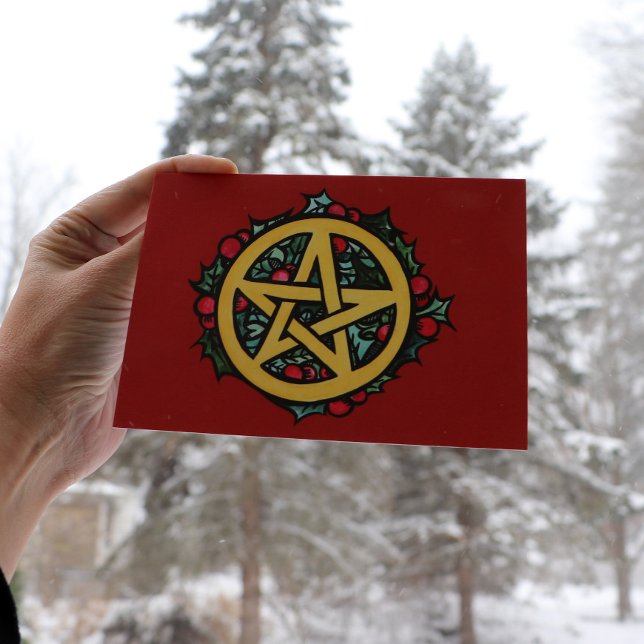 Carte Yule Pentacle Merry Yule Bénédictions (Créateur téléchargé)