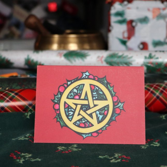 Carte Yule Pentacle Merry Yule Bénédictions (Créateur téléchargé)